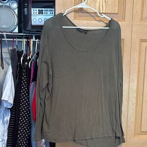 a.n.a Olive Long Sleeve Blouse